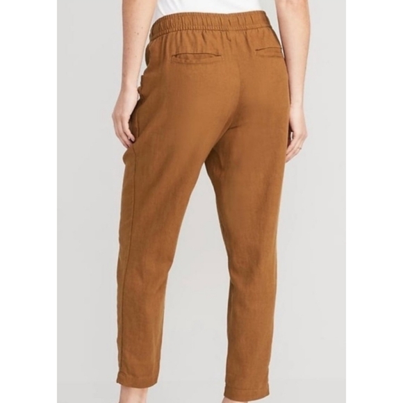 Old Navy High Waisted Linen Blend Crop Pants Sisal Size M - Picture 3 of 14